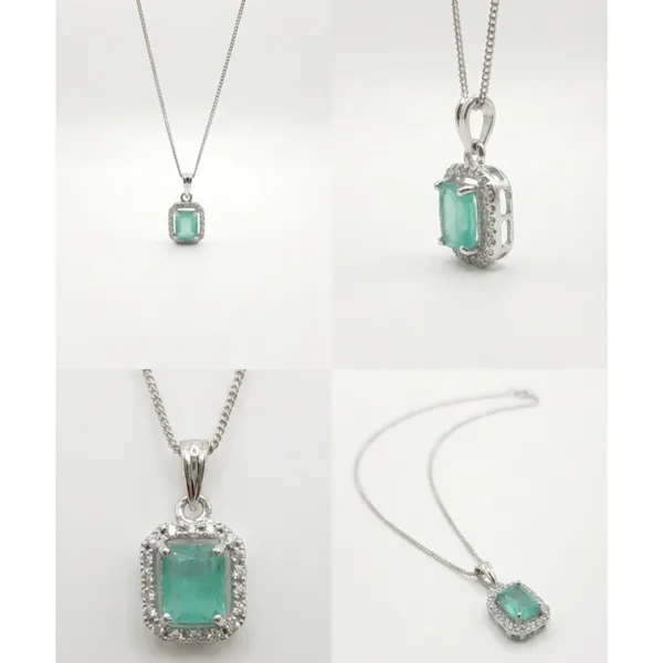 Silver_Stainless_Steel_Emerald_Cut_Green_Stone_Pendant_Necklace_For_Women_(PNSS-09D)