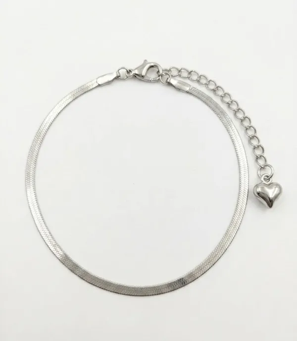 Silver_Stainless_Steel_Herringbone_Heart_Charm_Anklet_For_Women_(ANSS-01B)