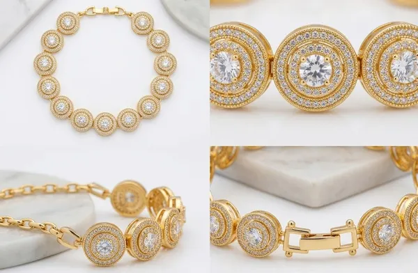 Gold_Metal_Round_Crystal_Halo_Medallion_Bracelet_For_Women_(BRADCN-03)