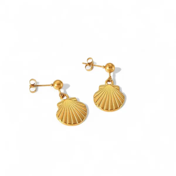 Gold_Stainless_Steel_Shell_Fan_Drop_Earrings_For_Women_(ERSS-33)