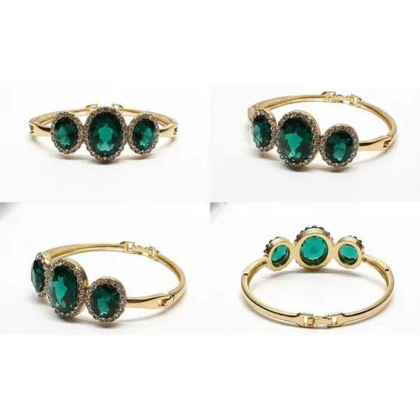 Gold_Stainless_Steel_Green_Crystal_Oval_Stone_Bracelet_For_Women_(BRSSCF-36D)