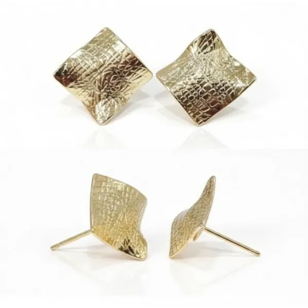 Gold_Stainless_Steel_Diamond_Shape_Textured_Stud_Earrings_For_Women_(ERSS-18)