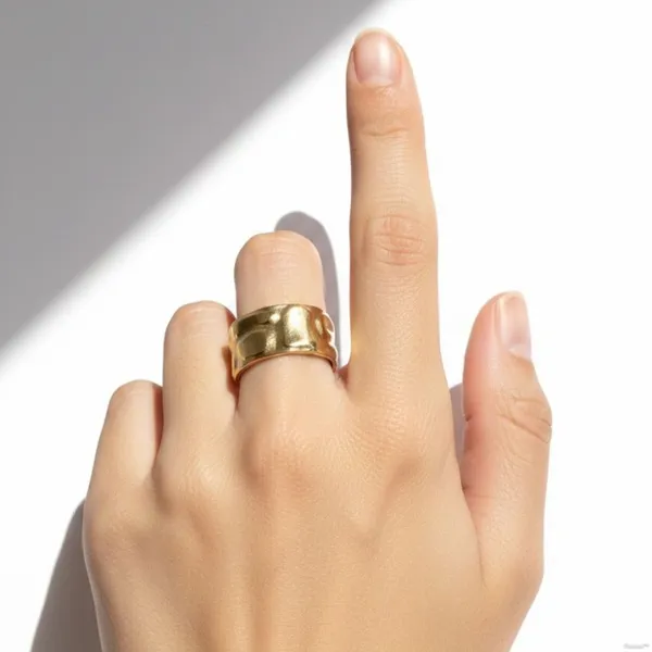 Gold_Stainless_Steel_Wide_Hammered_Texture_Adjustable_Ring_For_Women_(RGSS-17)