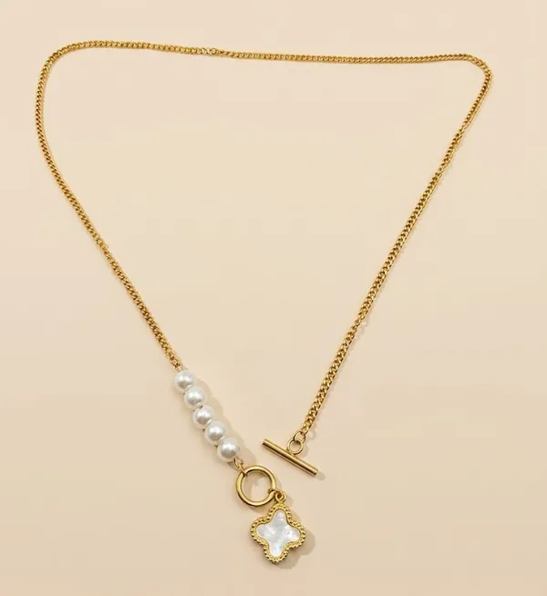 Gold_Stainless_Steel_Pearl_Clover_Pendant_Toggle_Necklace_For_Women_(PNSS-43)