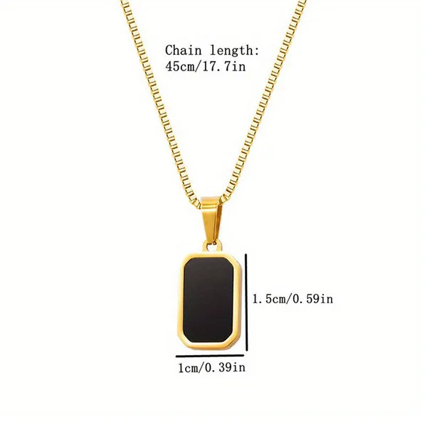 Gold_Stainless_Steel_Black_Rectangular_Pendant_Necklace_For_Unisex_(PNSS-02)