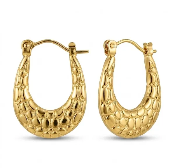 Gold_Stainless_Steel_Textured_Oval_Hoop_Earrings_For_Women_(ERSS-31)
