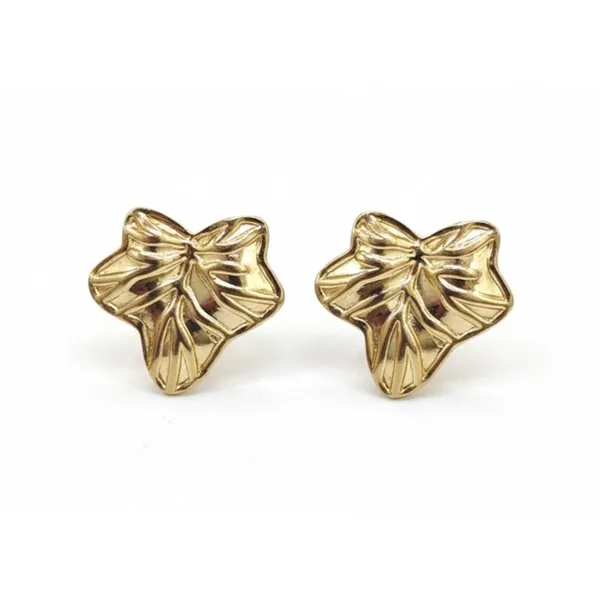 Gold_Stainless_Steel_Textured_Ivy_Leaf_Stud_Earrings_For_Women_(ERSS-15)