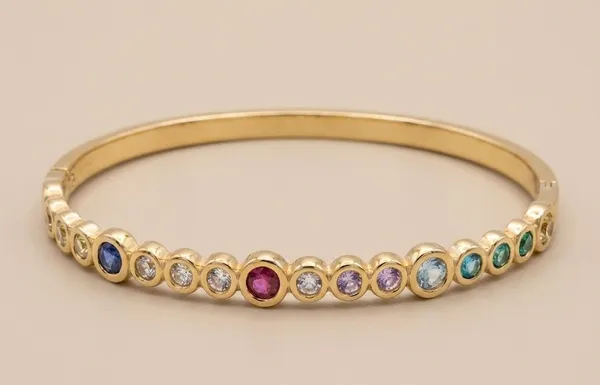 Gold_Stainless_Steel_Multicolor_Gemstone_Bezel_Set_Hinged_Bangle_For_Women_(BRSSCF-51)