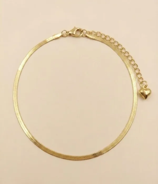 Gold_Stainless_Steel_Herringbone_Chain_Heart_Charm_Anklet_For_Women_(ANSS-01A)