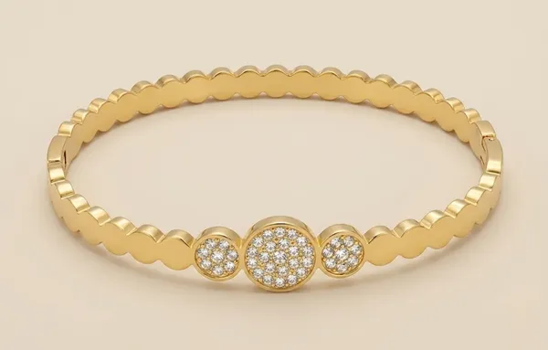 Gold_Plated_Beaded_Crystal_Disc_Charm_Hinged_Bracelet_For_Women_(BRSSCF-50)