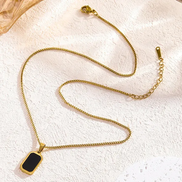 Gold_Stainless_Steel_Black_Rectangular_Pendant_Necklace_For_Unisex_(PNSS-02)