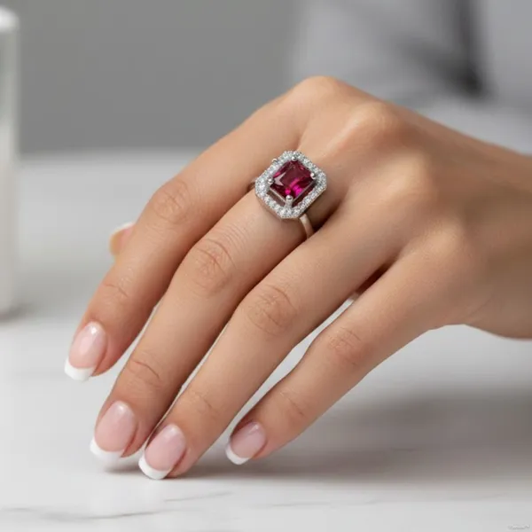 Silver_Stainless_Steel_Ruby_Halo_Adjustable_Ring_For_Women_(RGSS-01A)