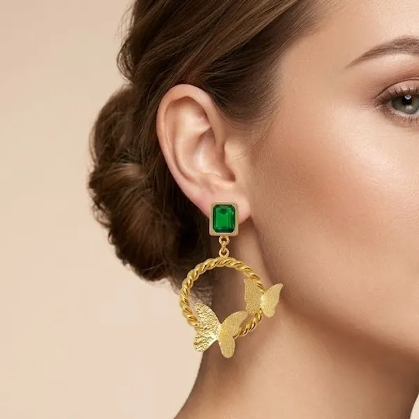Gold_Stainless_Steel_Butterfly_Twisted_Hoop_Earrings_For_Women_(ERSS-28)