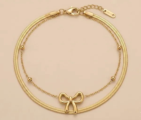 Gold_Stainless_Steel_Layered_Bow_Charm_Anklet_For_Women_(ANSS-10)