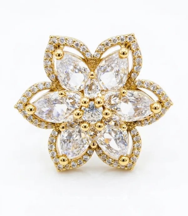 Gold_Plated_Floral_Cubic_Zirconia_Pave_Adjustable_Ring_For_Women_(RGSS-31A)