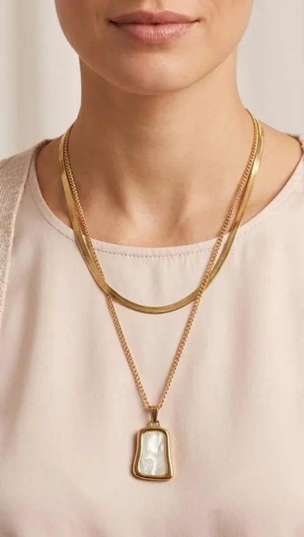 Gold_Stainless_Steel_Mother_Of_Pearl_Trapezoid_Layered_Pendant_Necklace_For_Women_(PNSS-33)
