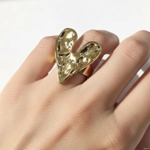 Gold_Stainless_Steel_Adjustable_Textured_Heart_Statement_Ring_For_Women_(RGSS-22)
