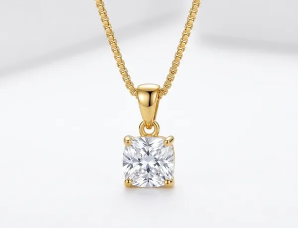 Gold_Plated_Cushion_Cut_Cubic_Zirconia_Solitaire_Pendant_Necklace_For_Women_(PNSS-39)