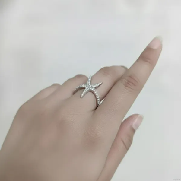 Silver_Stainless_Steel_Starfish_Adjustable_Open_Band_Ring_For_Women_(RGSS-13)