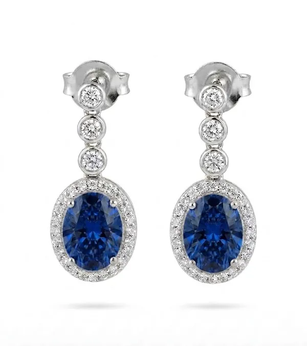 Gold_Metal_Oval_Sapphire_Diamond_Halo_Drop_Earrings_For_Women_(ERAD-01E)