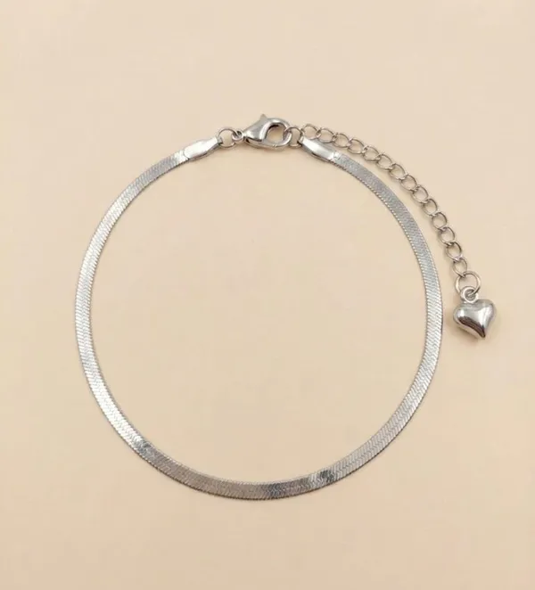 Silver_Stainless_Steel_Herringbone_Heart_Charm_Anklet_For_Women_(ANSS-01B)