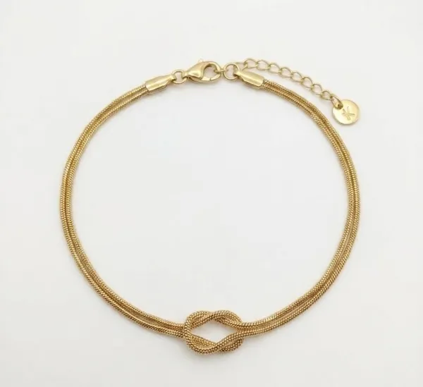 Gold_Stainless_Steel_Knotted_Snake_Chain_Anklet_For_Women_(ANSS-04)