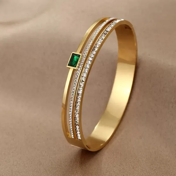 Gold_Stainless_Steel_Crystal_Studded_Emerald_Accent_Bangle_Bracelet_For_Women_(BRSSCF-46)
