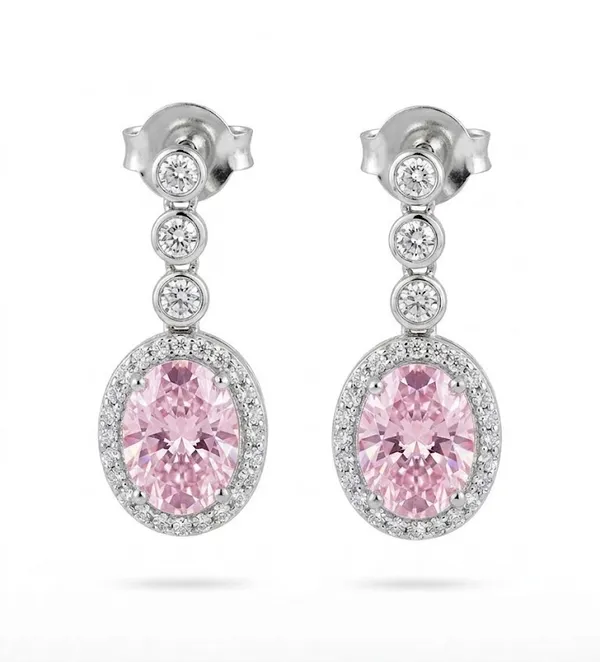 Silver_Pink_Cubic_Zirconia_Oval_Halo_Drop_Earrings_For_Women_(ERAD-01A)