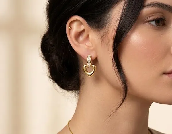 Gold_Metal_Black_Enamel_Heart_Drop_Earrings_For_Women_(ERAD-03B)