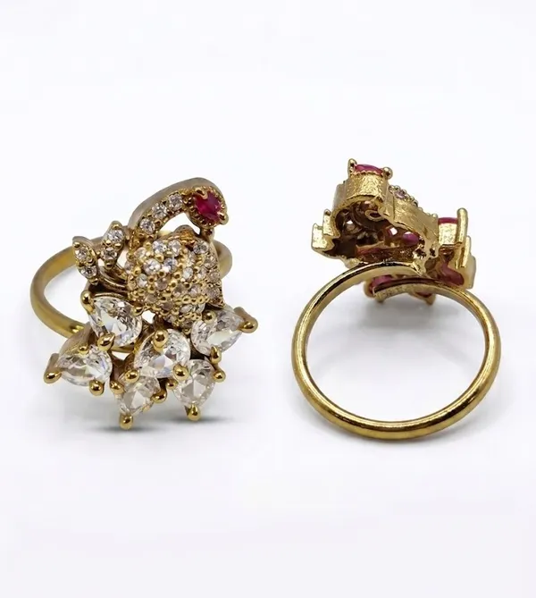 Gold_Stainless_Steel_Peacock_Ruby_White_Stone_Statement_Ring_For_Women_(RGSS-30A)