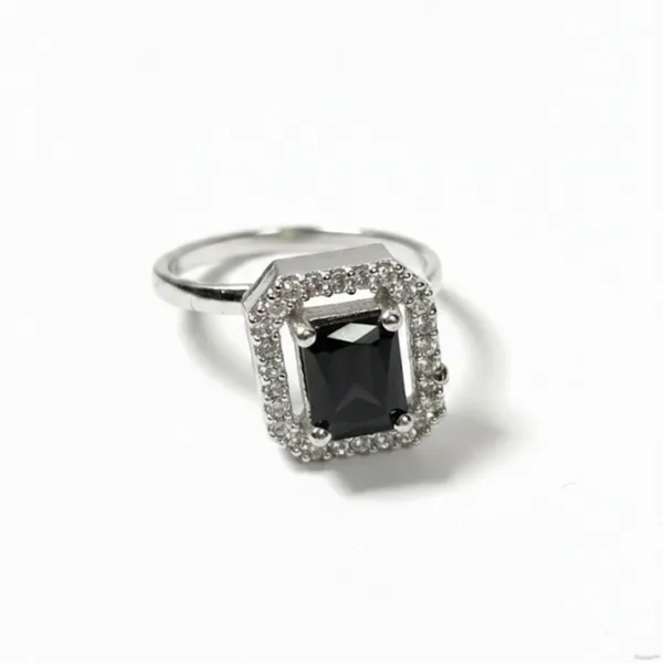 Silver_Stainless_Steel_Adjustable_Black_Stone_Halo_Ring_For_Women_(RGSS-01B)