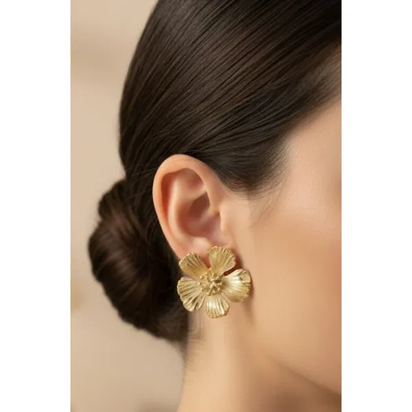 Gold_Stainless_Steel_Textured_Floral_Stud_Earrings_For_Women_(ERSS-04)