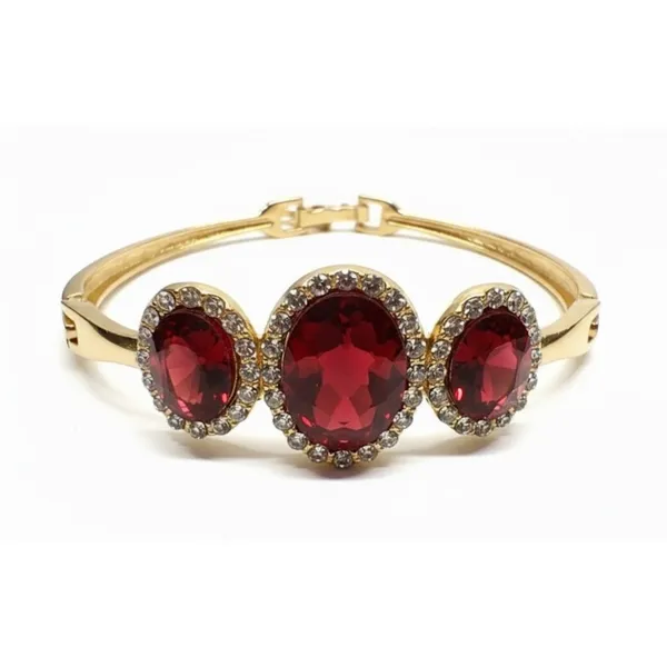 Gold_Stainless_Steel_Ruby_Red_Crystal_Halo_Cuff_Bracelet_For_Women_(BRSSCF-36E)