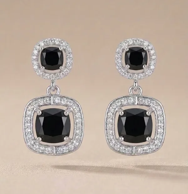 Silver_Black_Stone_Cushion_Halo_Drop_Earrings_For_Women_(ERAD-02F)