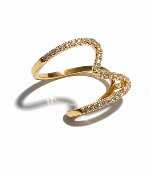 Gold_Stainless_Steel_Crystal_Wave_Double_Band_Ring_For_Women_(RGSS-10B)