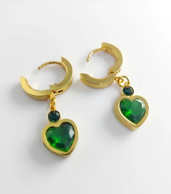 Gold_Green_Heart_Stone_Hoop_Drop_Earrings_For_Women_(ERSS-27)