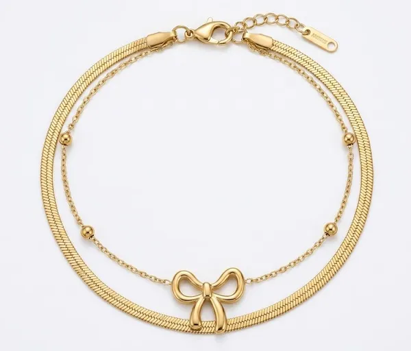 Gold_Stainless_Steel_Layered_Bow_Charm_Anklet_For_Women_(ANSS-10)
