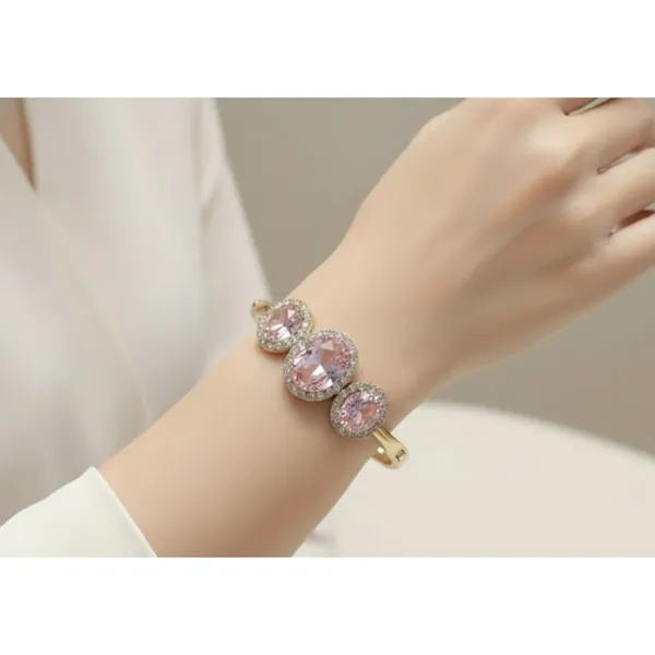 Gold_Stainless_Steel_Pink_Oval_Stone_Hinged_Bangle_Bracelet_For_Women_(BRSSCF-36B)