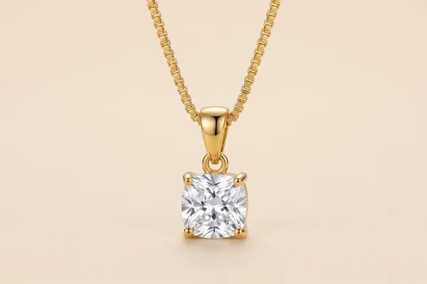 Gold_Plated_Cushion_Cut_Cubic_Zirconia_Solitaire_Pendant_Necklace_For_Women_(PNSS-39)