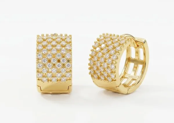 Gold_Metal_Cubic_Zirconia_Pave_Huggie_Hoop_Earrings_For_Women_(ERAD-07)