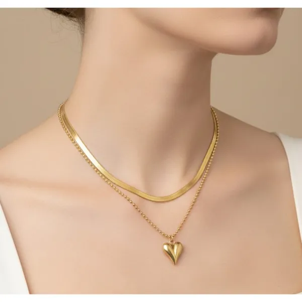 Gold_Stainless_Steel_Layered_Heart_Pendant_Necklace_Set_For_Women_(PNSS-17)