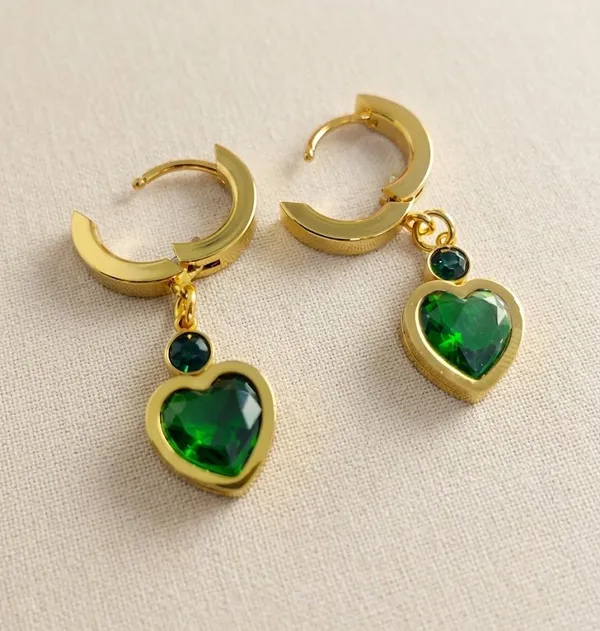 Gold_Green_Heart_Stone_Hoop_Drop_Earrings_For_Women_(ERSS-27)