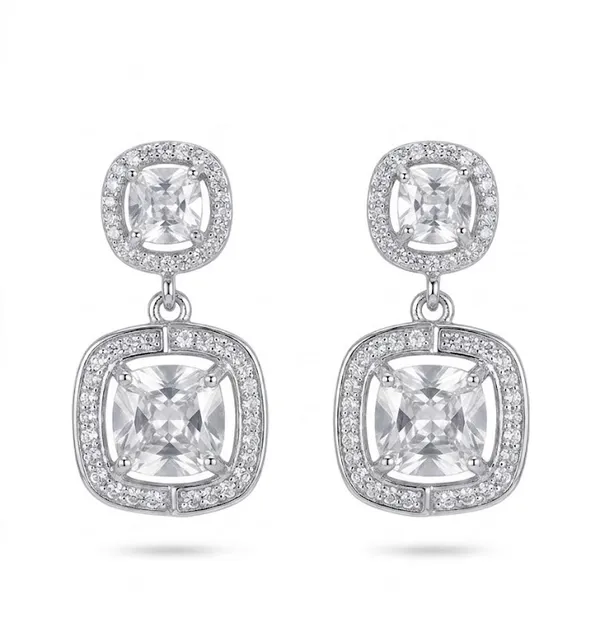 Silver_Metal_Cubic_Zirconia_Cushion_Cut_Halo_Drop_Earrings_For_Women_(ERAD-02C)