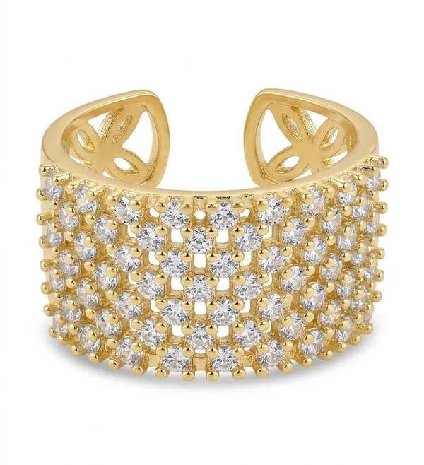 Gold_Stainless_Steel_Crystal_Pave_Wide_Adjustable_Cuff_Ring_For_Women_(RGSS-07B)