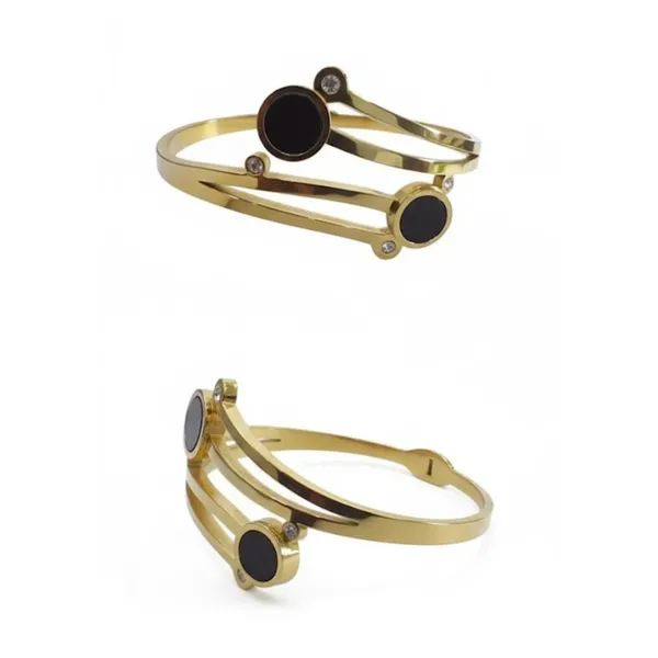 Gold_Stainless_Steel_Black_Stone_Wrap_Around_Crystal_Accent_Bracelet_For_Women_(BRSSCF-25)