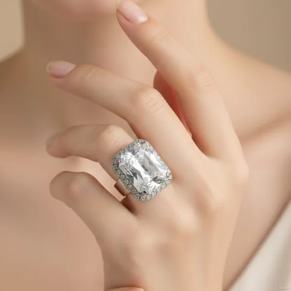 Silver_Metal_Emerald_Cut_Crystal_Halo_Ring_For_Women_(RGMT-01A)