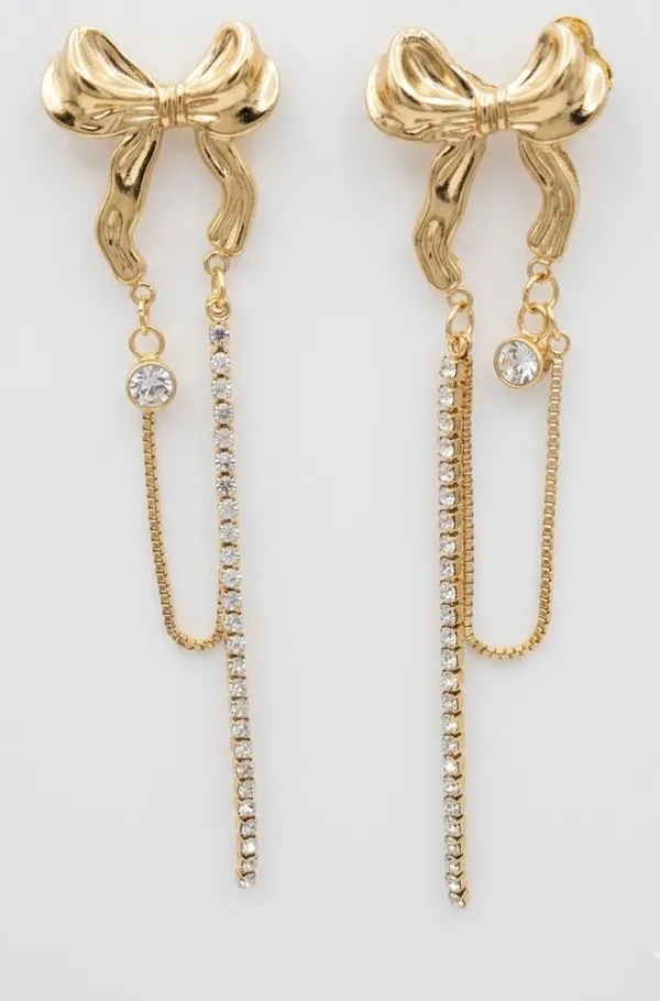 Gold_Stainless_Steel_Bow_Crystal_Drop_Earrings_For_Women_(ERSS-43)