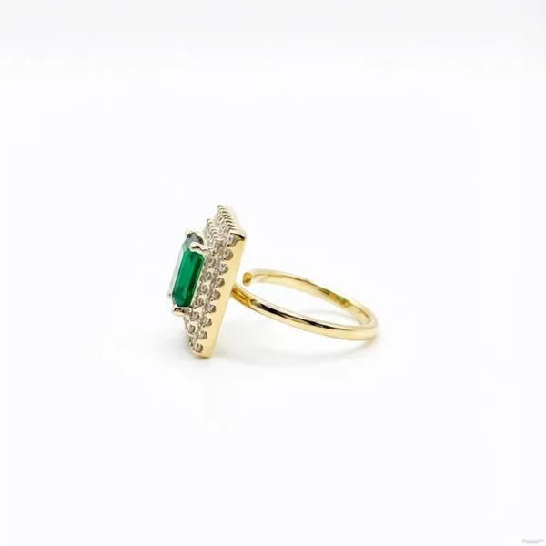 Gold_Stainless_Steel_Emerald_Cut_Green_Stone_Cubic_Zirconia_Ring_For_Women_(RGSS-09A)