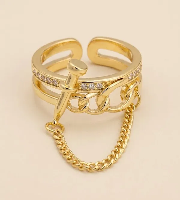Gold_Stainless_Steel_Chain_Link_Adjustable_Ring_For_Women_(RGSS-27)