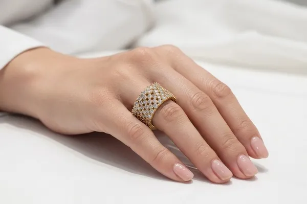 Gold_Stainless_Steel_Crystal_Pave_Wide_Adjustable_Cuff_Ring_For_Women_(RGSS-07B)